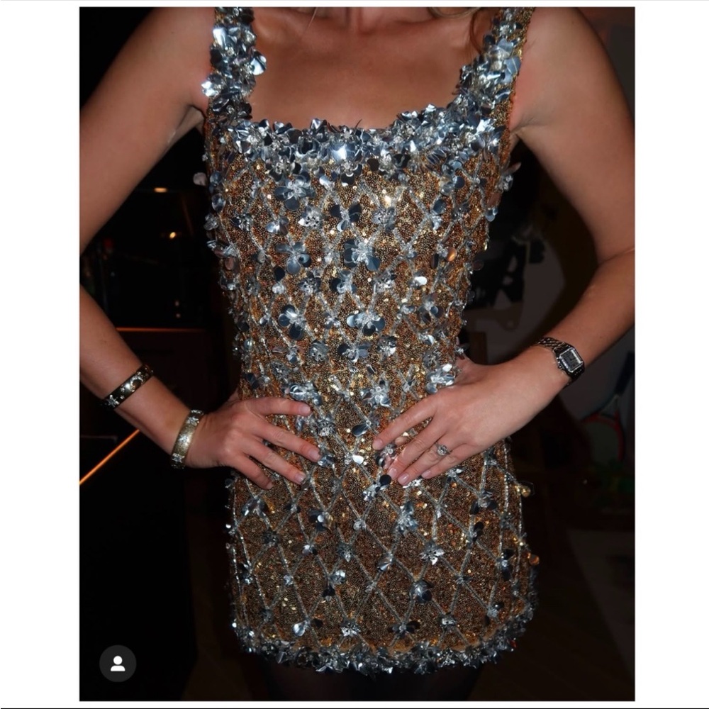 Carolina Herrera Sequin & Paillette Mini Dress